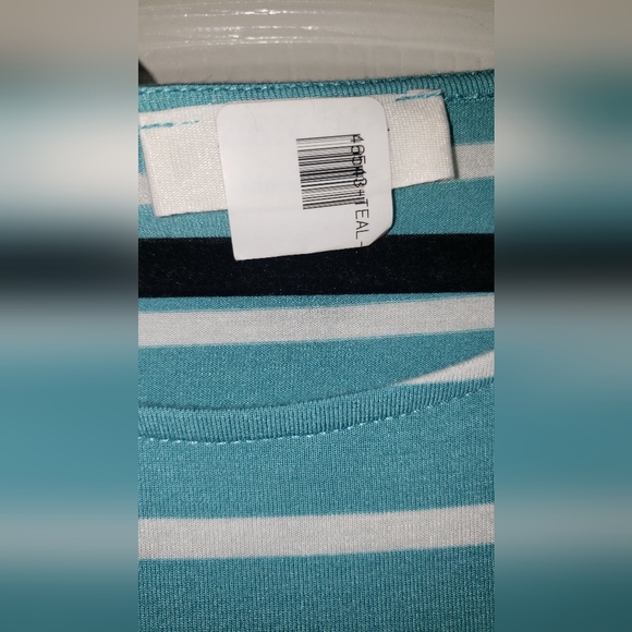 Zenana Teal/White Striped Sleeveless Maxi Dress with Pockets Size XL NWT - Picture 3 of 7